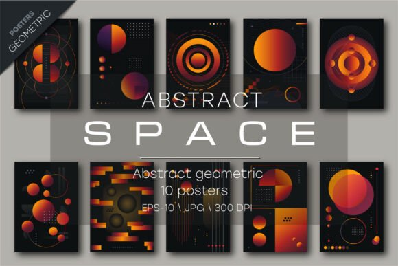 Abstract Futuristic Posters. 10 Posters: A Strategic Asset for Modern Branding