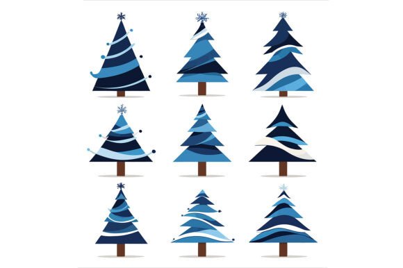 Blue Christmas Trees for Christmas Time: A Modern Vector Illustration Guide