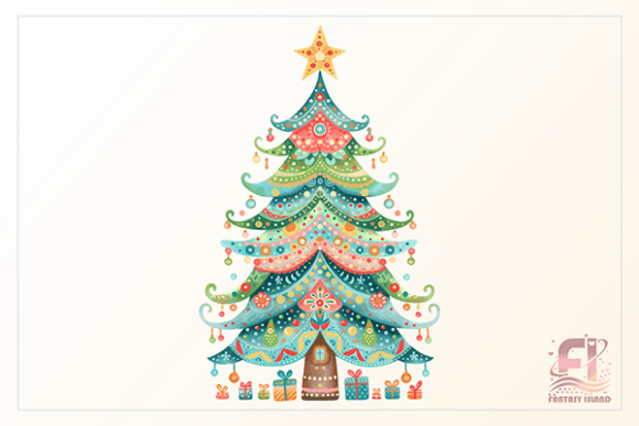 Boho Christmas Tree Watercolor Clipart: A Strategic Asset for Holiday Branding