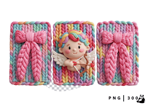 Bring Texture to Your Designs with the Valentine Faux Yarn Cupid Frame Png