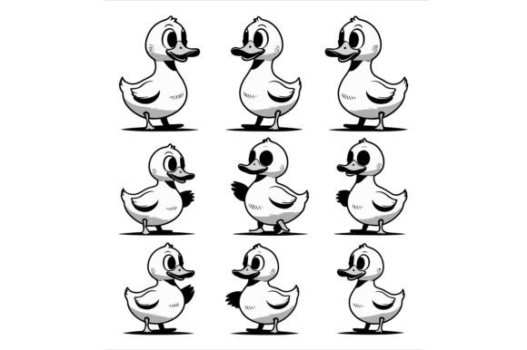 Bringing Character to Design: The Versatility of Vector Art of Nine Cartoon Ducks