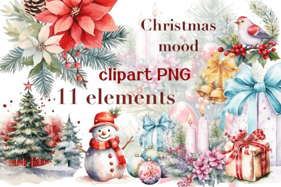 Christmas Mood Clip Art for Creative Projects