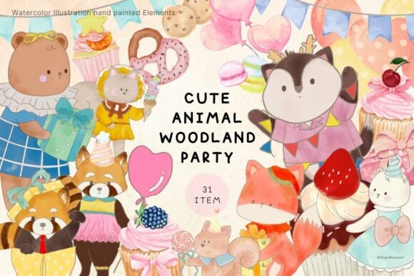 Cute Animal Woodland Party 31 ITEM