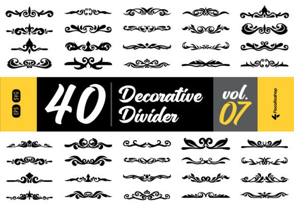 Elegant Flourish Border Divider Set Vol. 07