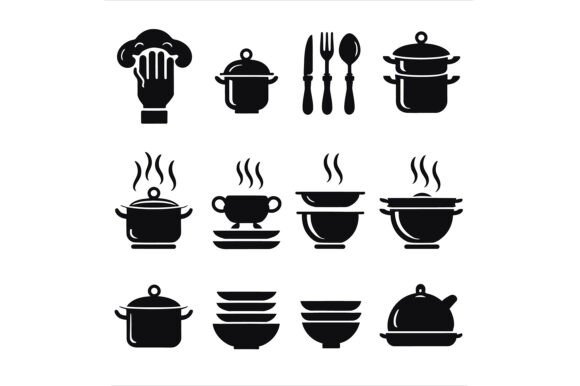 Kitchenware Icons for Cooking Design