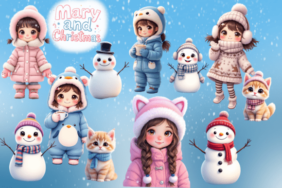 Mary and Christmas Clipart: High-Res Holiday Designs