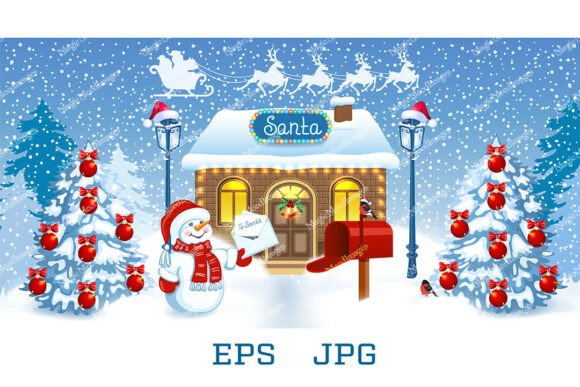 Snowman with Santa Letter Wishlist Mail: A Digital Asset Evaluation