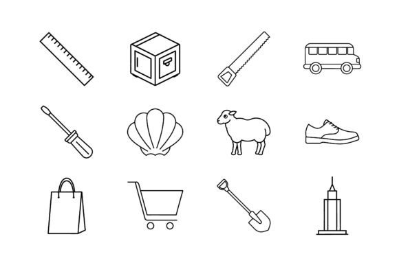 Unlock Your Creativity with the Universal Line Art Vector Icon Bundle