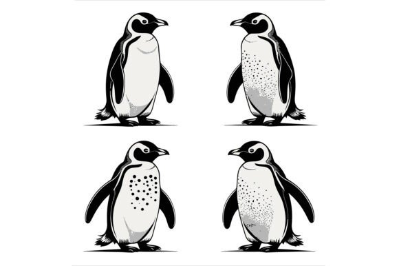 Vector Art of Set of Four Penguins: A Practical Asset Review