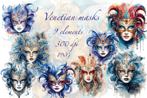 Watercolor Clip Art of Venetian Masks: A Strategic Asset for Visual Branding